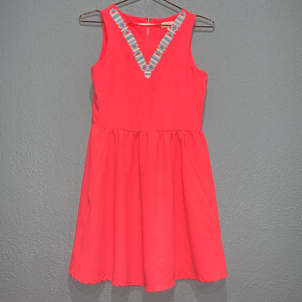 GB Girls neon pink dress